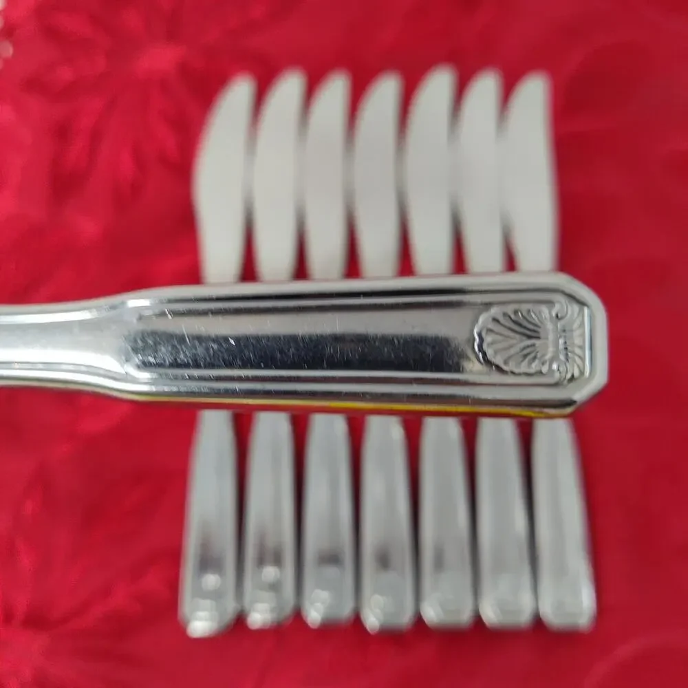 8X BK Colonial Shell Stainless Butter Knives Korea